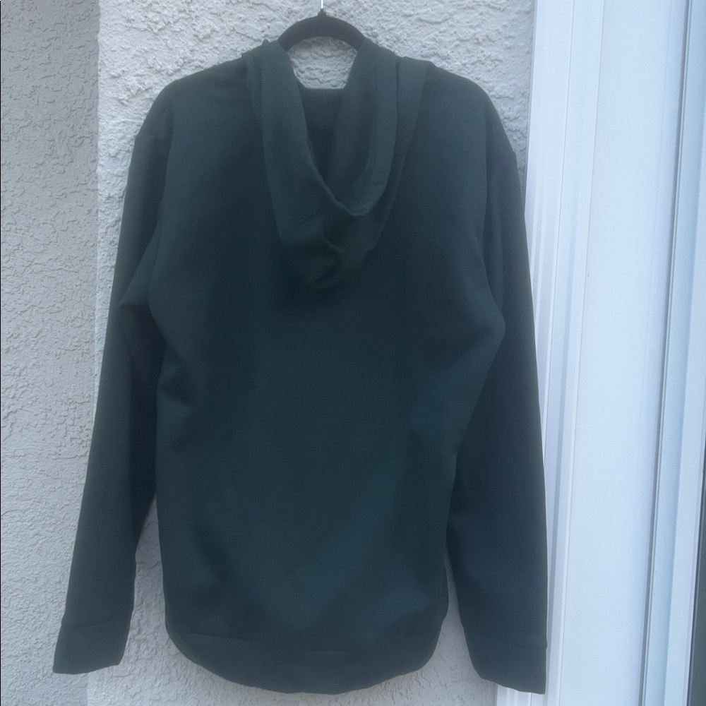 Adidas Men's Dark Green Hoodie Sweatshirt w Zipper Pocket Size L - Picture 4 of 7